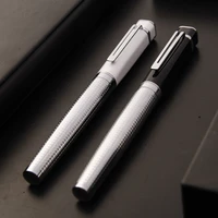 1 piece metal silver rollerball pen fine point 0 5mm black ink journaling pens for writing signature school office supplies