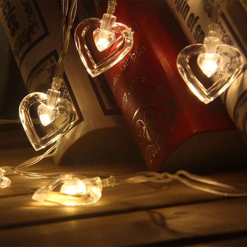 50 светодиодов Батарея приведенный в действие прозрачный форме сердца