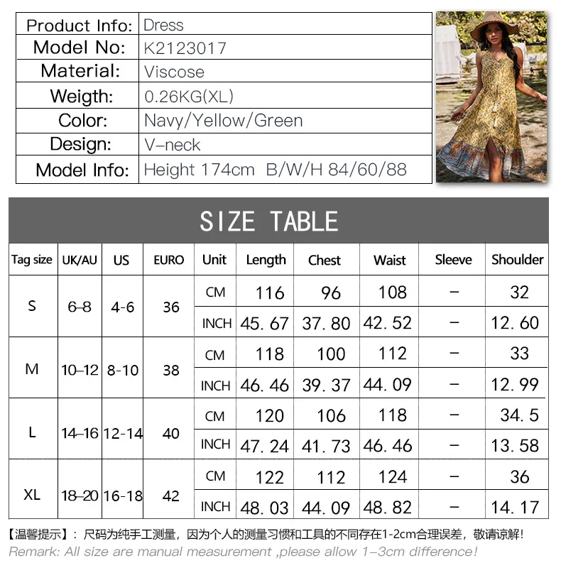 

Donsignet Woman Dress Leisure Vacation 2021 Spring/Summer New Casual Fashion Spaghetti Strap A-Line Print V-Neck Dresses Women