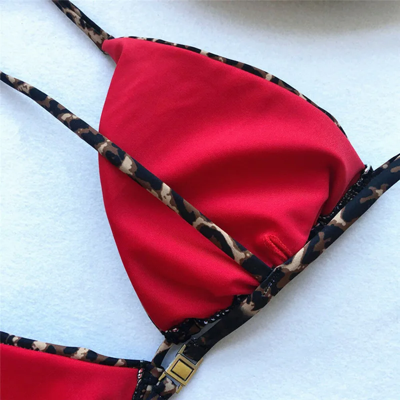 Женские летние бикини набор сексуальный животных с леопардовым принтом и