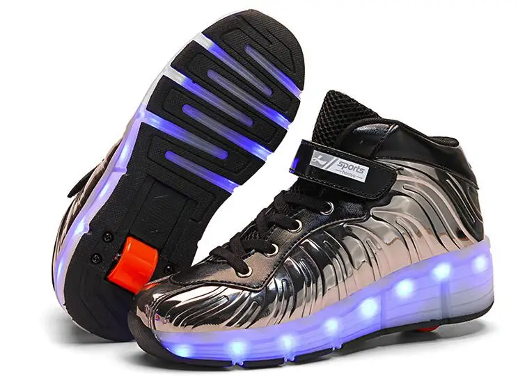 color 10 Heelies usb зарядка светодиодный светильник кроссовки с одним колесом мальчик девочка роликовые коньки повседневная обувь с роликом - Цвет: color 10
