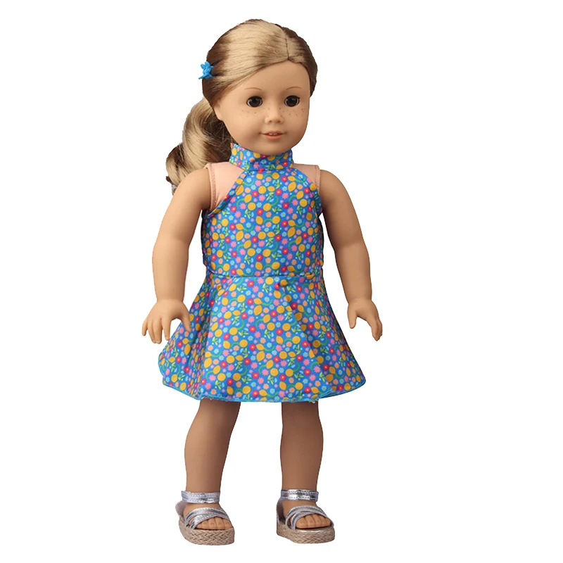 Новинка 2021 летнее платье без рукавов Одежда для кукол подходит 18 дюймов