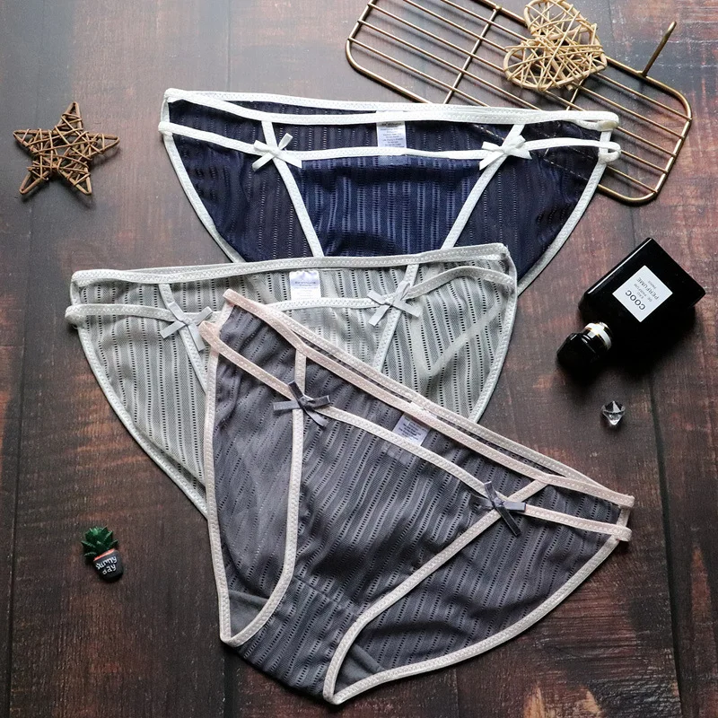 lace seamless panties thin hollow ladies low-waist underwear women ice silk transparent women's briefs bragas sexi mujer