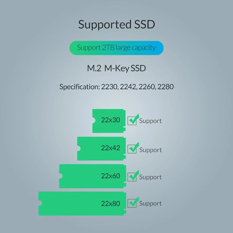 Чехол ORICO M.2 SSD NVME для PCIE NGFF SATA M/B Ключ диск жесткий чехол s usb type C 3 1 с кабелем |
