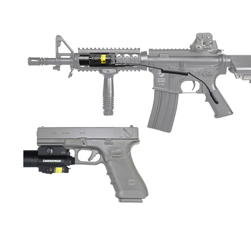 Military Pistol Weapon Light Gun Lazer Pointer Tactical Laser Flashlight Combo for air gun hunting self defense | Спорт и