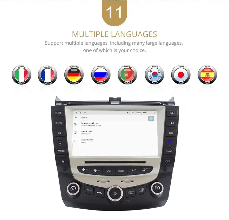 LJDA 7 дюймов 2 Дина fndroid 10 Автомобильный DVD плеер для Honda Accord 2003 2004 2005 2006 2007 Радио Аудио WI-FI Canbus gps навигации BT