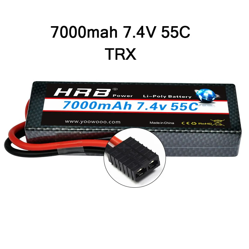 2S2P 7000mah TRX HRB Lipo 7,4 V 11,1 V 14,8 V 2S 3S 4S 2P Аккумулятор 7,4 V 7000mah 55C T DEAN XT60 MAX 110C Жесткий Чехол для RC 1/10 Scale Trx Stampede Car - Цвет: 2S2P 7000mah TRX