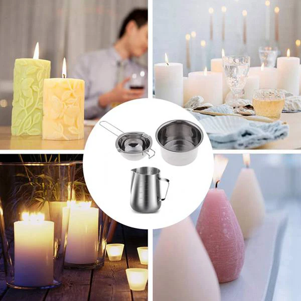 Котел с длинной ручкой воск плавильный горшок кувшин и смешивающая ложка для
