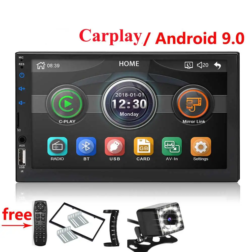 2 din автомагнитола " HD сенсорный экран плеер mirrorlink Android 9 Iphone MP5/SD/FM/MP4/USB/AUX/Bluetooth Авто Аудио для камеры - Цвет: carplay cam control