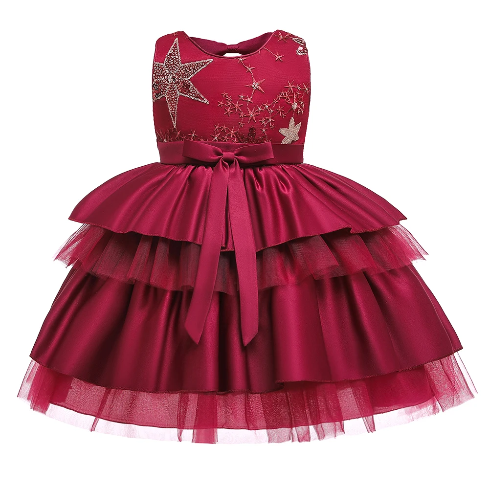 Fashion Lace Wedding party Children Dresses for girls Open back Beading Flower Kids Christmas Party Dress Baby Girl | Детская одежда и