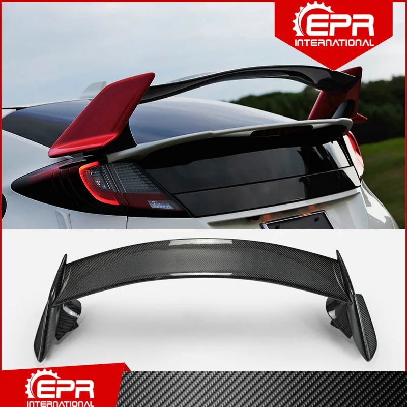 Задний спойлер из углеродного волокна (5 дверных люков) FK2 2015 2017 для Civic Тип R