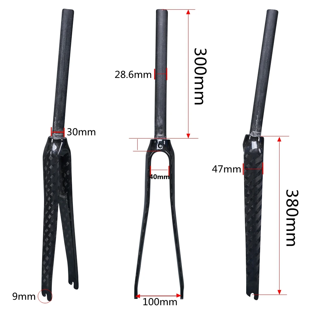 Велосипедная передняя вилка из углеродного волокна для дорожного велосипеда 700C