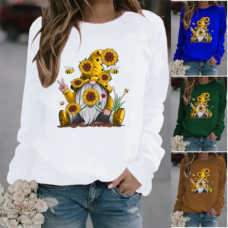 

Harajuku Print Long Sleeve Shirt Hoodies Women White Sweatshirt Top Ladies Kpop Streetwear Clothes Oversized Hoodie