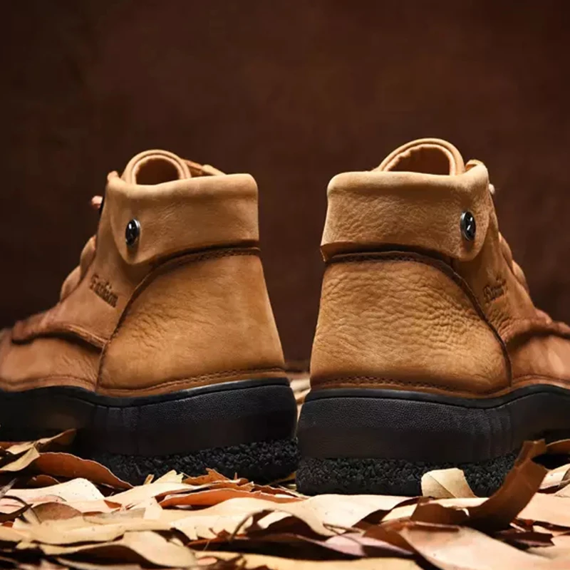 

2021 Genuine Leather Winter Boots For Men Boots Water Proof Rubber Boots Men Snow Boots Fashion Outdoor Sneakers Men Shoes