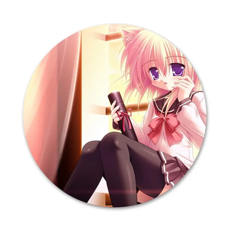 Значок в стиле аниме Neko Cat Girl милый значок значки металлические для украшения