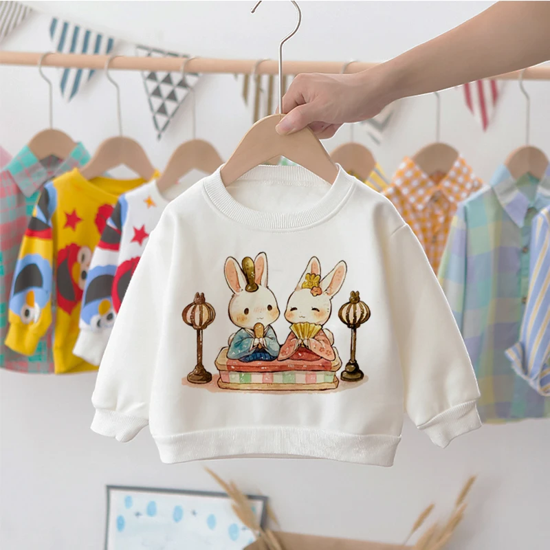

Cute Anime Shirt Baby Boy Wimter Casual 2021 New Children's Clothing From 2 To 7 Years Anime Clothes Rabbit Sweatshirt