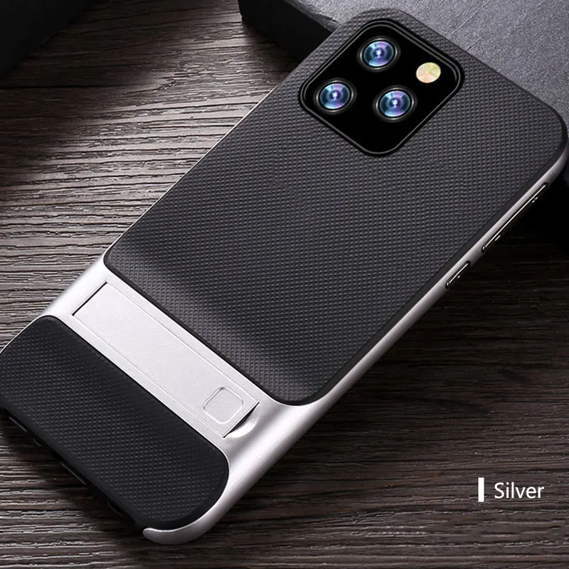 Silver Чехол для телефона для iPhone 11 Pro Чехол Мягкий Силиконовый противоударный чехол для iPhone 11 Pro Max X XR XS чехол 6s 7 8 plus защита от падения - Цвет: Silver