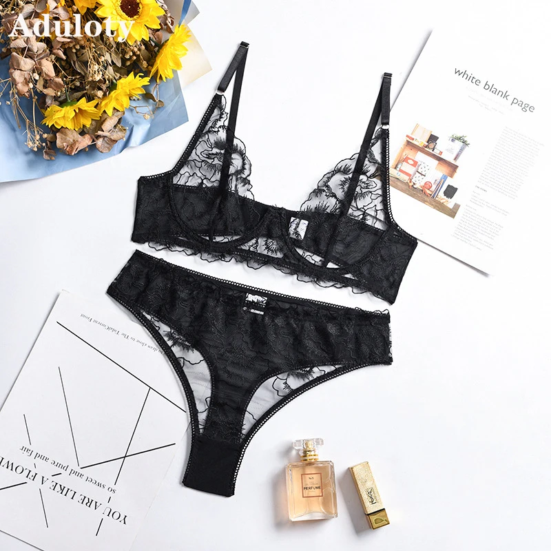 

Летнее модное кружевное эротическое нижнее белье с вышивкой и V-образным вырезом