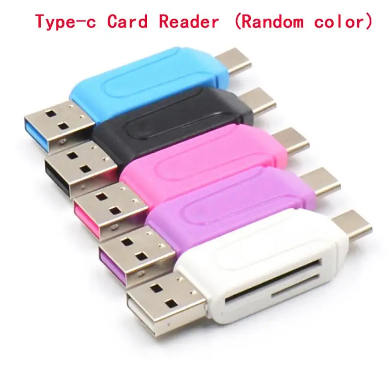 Random 2в1 Micro USB OTG кард-ридер Универсальный USB TF/SD кард-ридер телефон удлинительные Разъемы адаптер карты Micro SD для Android PC - Цвет: Random