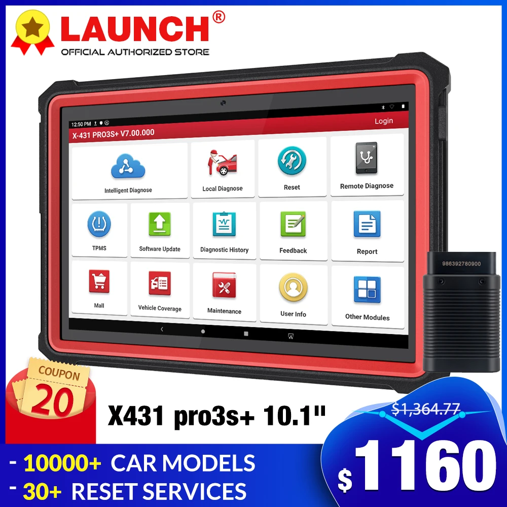 Запуск X431 pro3s + 10 1 &quotдюймовый OBD2 диагностический инструмент автомобильной OBDII