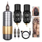 Набор для тату-машинки, вращающаяся тату-ручка с картриджами, профессиональная машинка для перманентного макияжа для начинающих тату