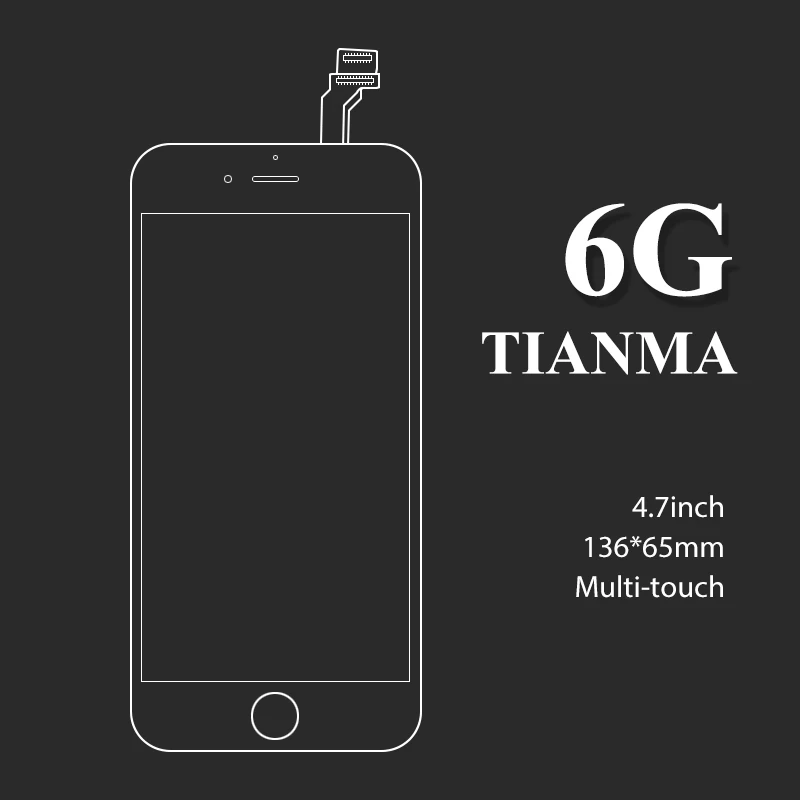 Для Tianma качество 10 шт для iPhone 6 ЖК дисплей с сенсорным экраном стекло дигитайзер