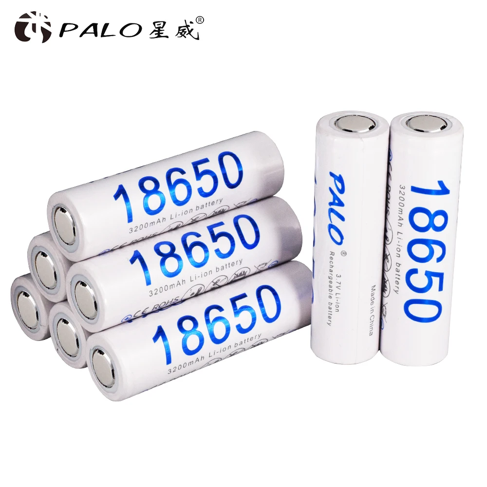 

Palo 4-12pcs 3.7V 3200mAh 18650 LI-ION lithium Rechargeable Battery For Flashlight Toys+LCD 14500 18650 li ion battery charger