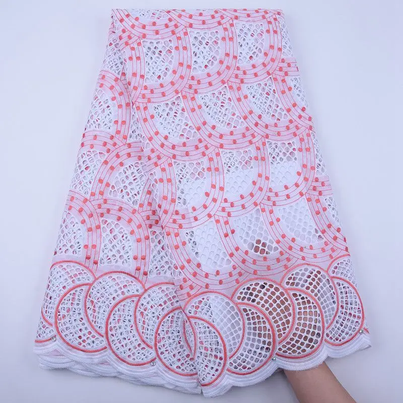 

New Arrival Nigerian Swiss Lace Fabric 2020 Latest Dry Lace Punch Embroidery African Cotton Lace Fabrics Swiss Voile Lace S1842