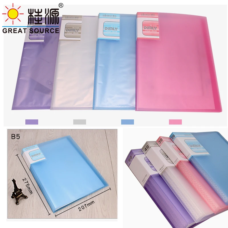 B5 Presentation Book 40 Transparent Pockets Display Book Project Folder Fancy Color W208*L275mm ( 8.19