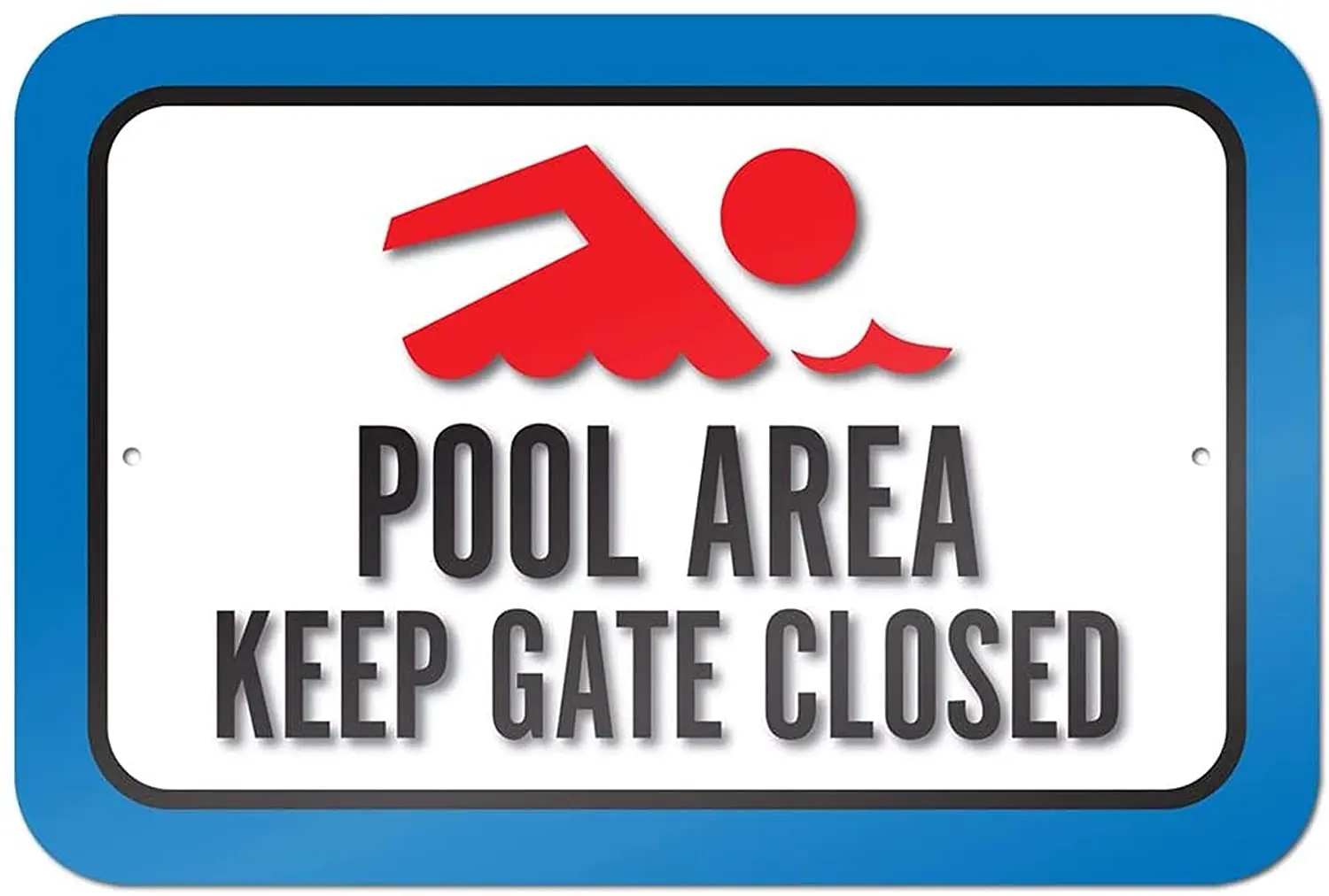 

JIANKUN Pool Area Keep Gate Closed 9" X 6" Metal Sign