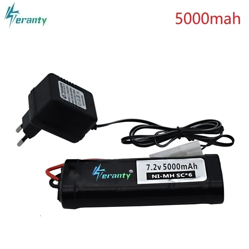 

7.2V 5000mAh SC Ni-MH battery and 7.2v charger for RC toys tank car Airplane Helicopter With Tamiya Connectors 1/16 7.2v battery