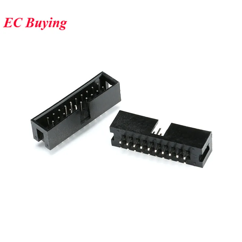 10 шт. DC3 26P 30P 34P 40P 50P 26PL 30PL 34PL 40PL 50PL 2 54 мм Штекерный разъем ISP прямой двухсторонний IDC