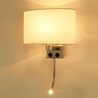 switching fabric led wall light living room bedroom bedside lamp stainless steel e27 led wall lamp reading light fixture sconce