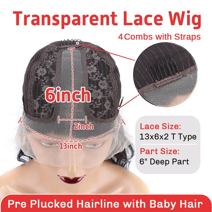 

Brown Colored 13X6 Lace Front Full Wig Body Wave Lace Front Human Hair Wigs Pre Plucked Lace Frontal Wigs For Women Human Hair