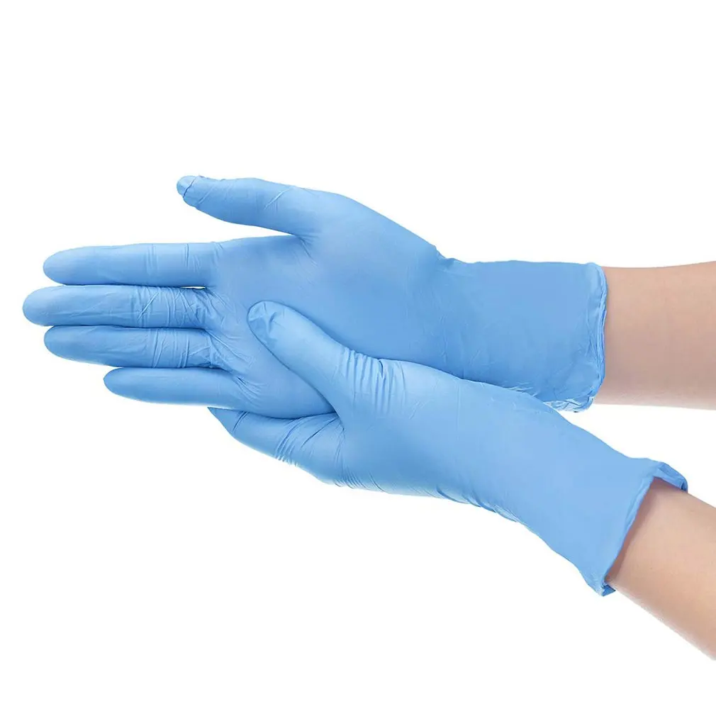 

Security check disposable rubber gloves tattoo beauty blue gloves PVC rubber gloves beauty protective gloves