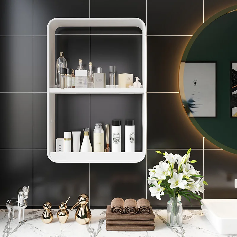

Punch-free vanity rack wall-mounted multi-layer cosmetic vanity rack on the wall toilet bathroom storage rack