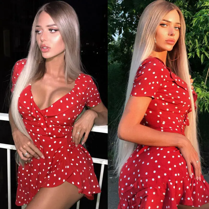 Женский сарафан в горошек с v образным вырезом Boho летнее праздничное пляжное мини