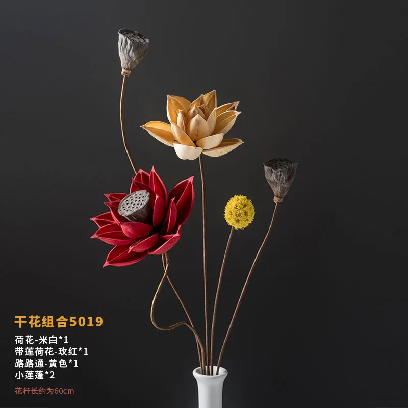 

Dried Flower Bouquet Real Flower Decoration Lotus Dried Lotus Natural Lotus Root Zen Flower Arrangement Living Room Furnishings