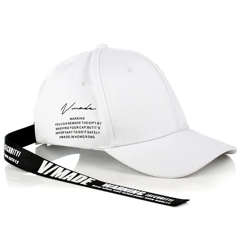 

2021 men's and women's yellow belt baseball cap personality long ribbon cap fashion