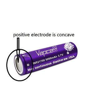 Vapcell rewrap tesla 21700 5000mAh 15A положительный электрод утопленный литий-ионный аккумулятор