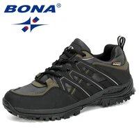 bona new designers hiking shoes man wear resistant outdoor sport shoes men lace up climbing trekking hunting sneakers male