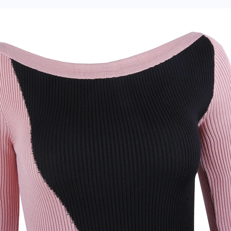 Женское трикотажное платье Lossky Осеннее/зимнее футляр до колена с длинным рукавом