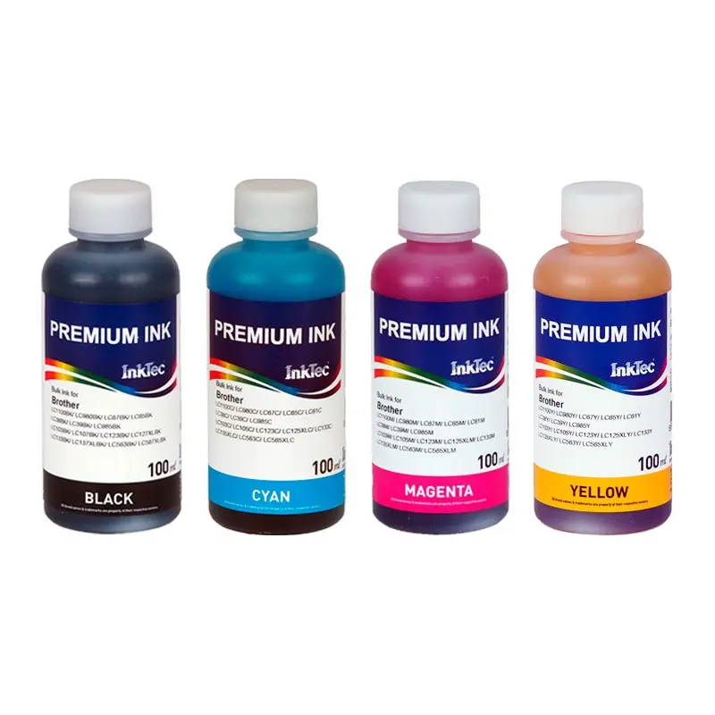 Чернила для принтера Brother LC1100BK LC980BK LC67BK LC65BK LC61BK LC38BK Inktec 100 мл B1100 - купить по