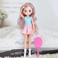 new 16 26cm bjd beach tennis dress kids dolls girls childrens toys with clothes skirt eyelashes ball jointed play sets gifts