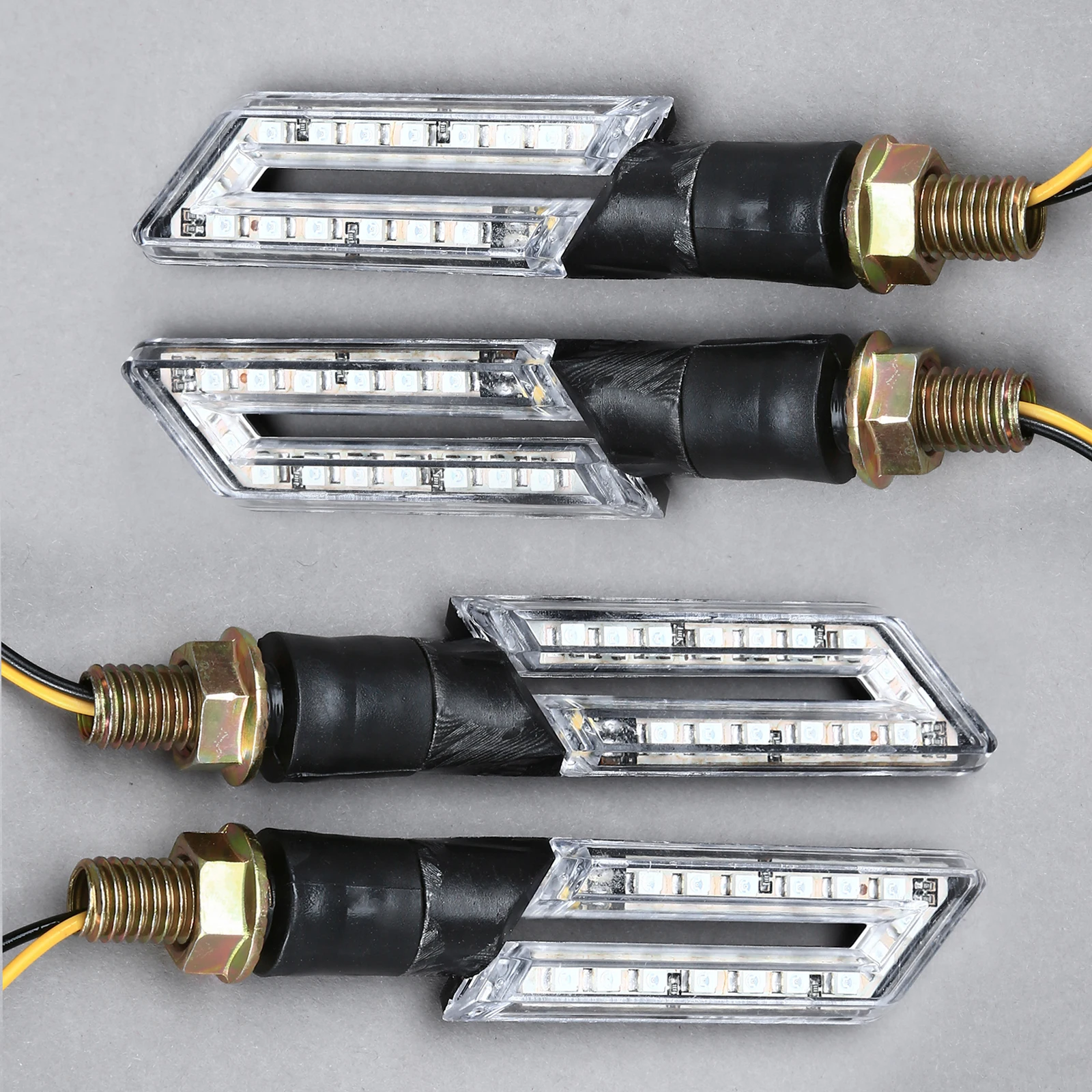 

4Pcs 10mm Plastic Universal Motorcycle 20 LED Turn Signal Lamp Indicator Blinker Amber Lights for Yamaha Suzuki Kawasaki Ducati
