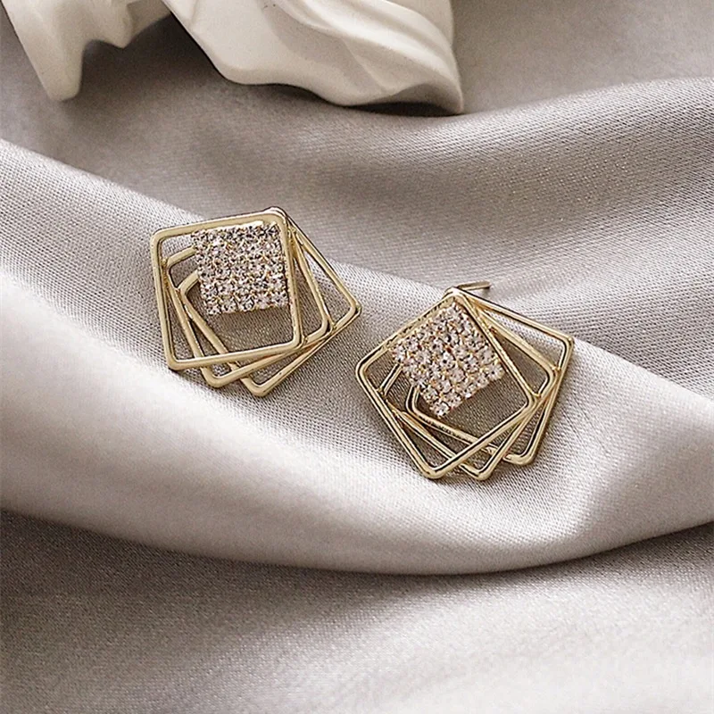 925 пробы серебряные игольчатые цветные серьги с гальваническим покрытием