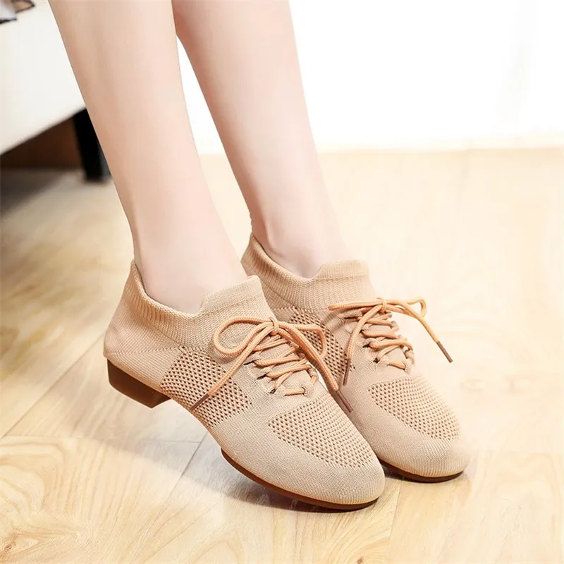 SUN LISA Women's Lady's Girl's Teacher's Dancing Shoes Soft Pointe Ballet Jazz Dance Shoes Chunky Heel