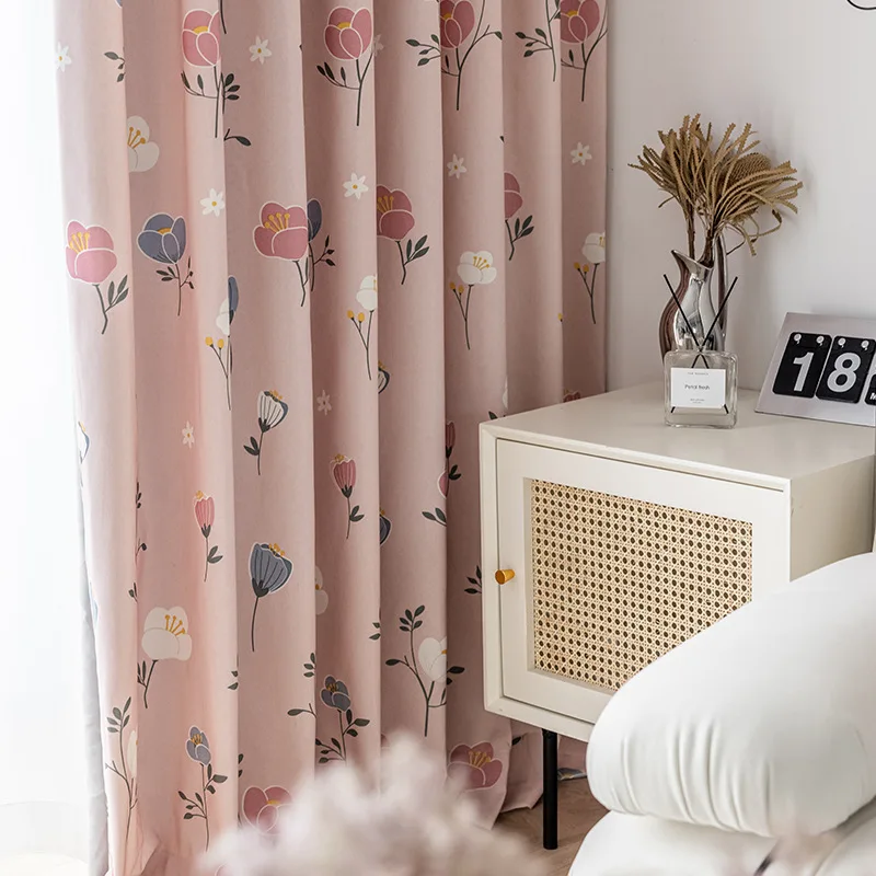 Пасторальные розовые занавески с цветочным рисунком для девочек детей спальни