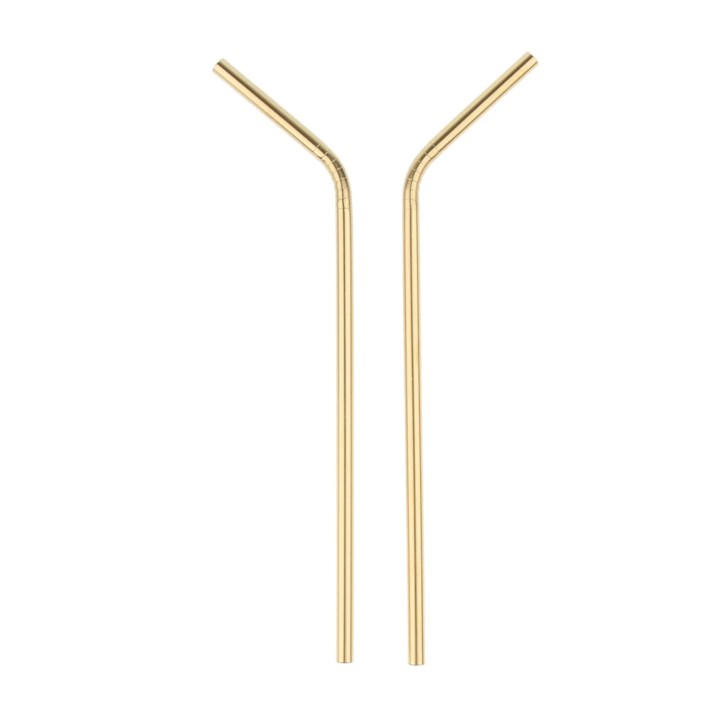

10 PCS Gold Bent Stainless Steel Drinking Straw Metal Reusable Straw Curved Straws 21cm Bent Stainless Steel Straws