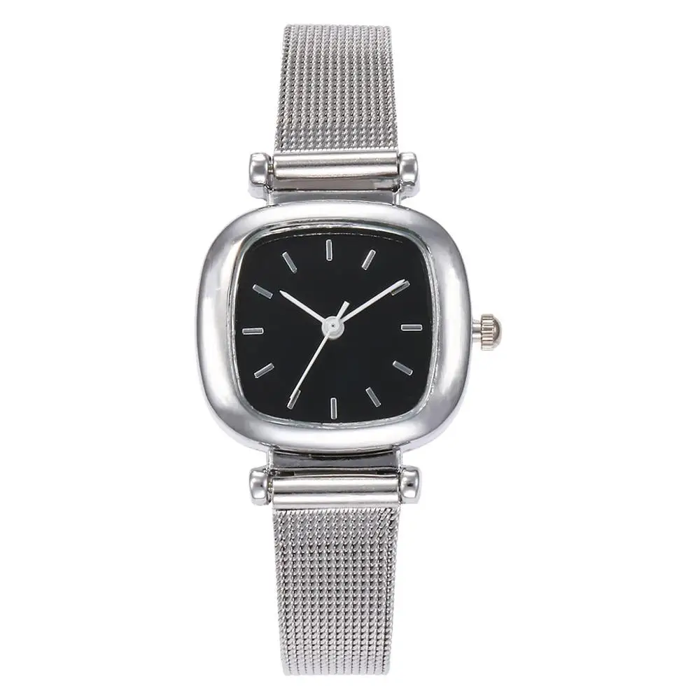Часы женские кварцевые с сетчатым ремешком из нержавеющей стали 50|Женские